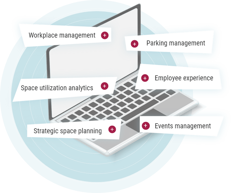 msg.Check-In pricing features including workspace management, analytics, and parking management